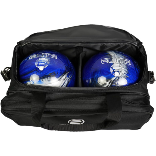 Elite Deluxe 2 Ball Plus Double Tote Bowling Bag with Shoe Storage Poc