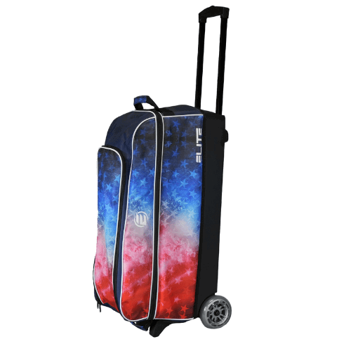 ELITE Basic Triple Roller Red/White/Blue Freedom Bowling Bag - BowlersParadise.com