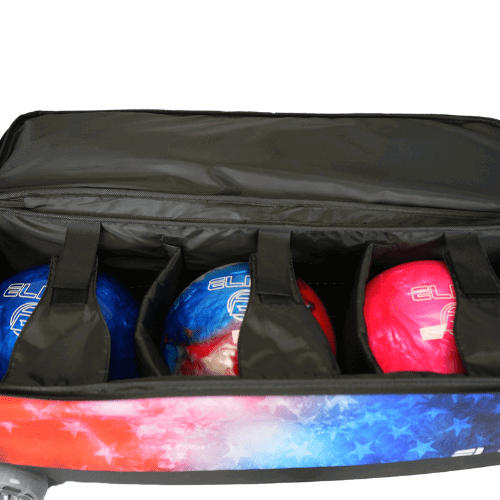 ELITE Basic Triple Roller Red/White/Blue Freedom Bowling Bag - BowlersParadise.com