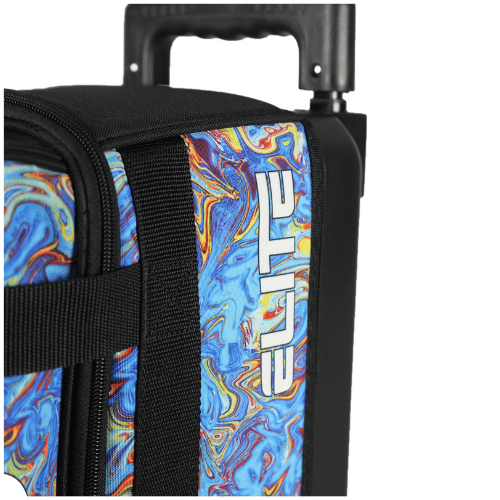 blue tackle bag with plastic zipper 100 bowlers ELITE Basic Single Roller Blue Swirl Bowling Bag