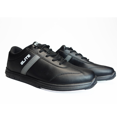 ELITE Men s Basic Black Athletic Lace Up Bowling Shoes with Universal Sliding Soles for Right or Left Handed Bowlers