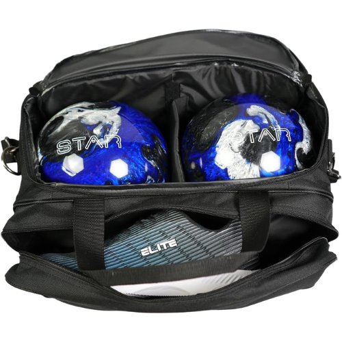 EMAX Bowling Ball Bag 2 Balls Roto Grip All Star Double Tote Bowling Bag for 2 Bowling Balls and Bowling Shoes Bowling Bag Black Purple