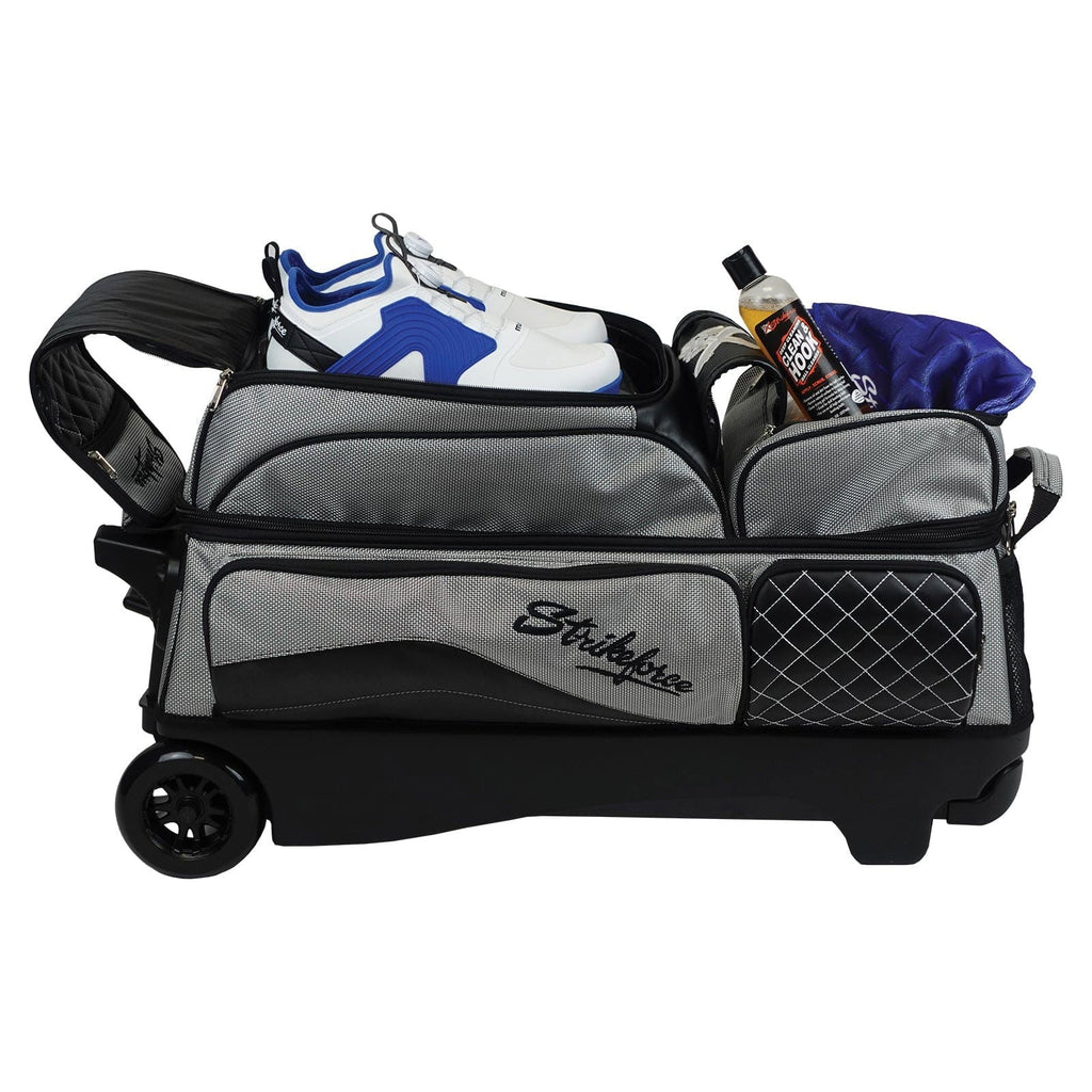 KR Strikeforce Royal Flush Triple Roller Silver Bowling Bag - BowlersParadise.com